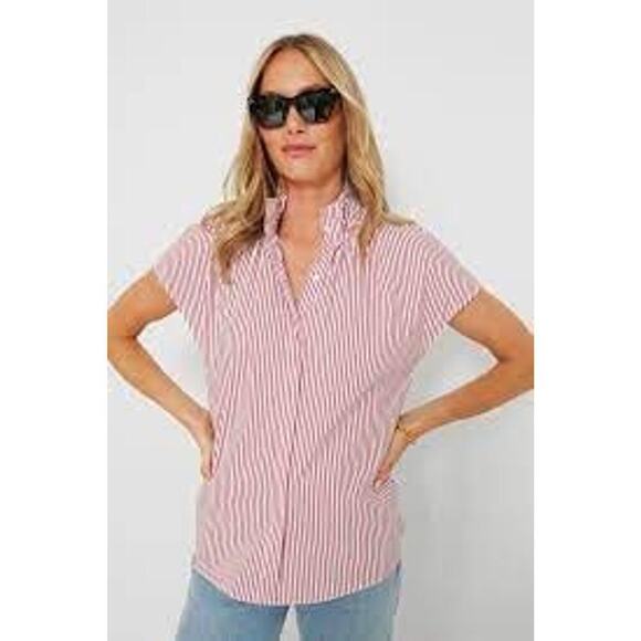 Pomander Place Tops - POMANDER PLACE Red Stripe Rae Blouse Size XL NWT Retail $98 Tuckernuck